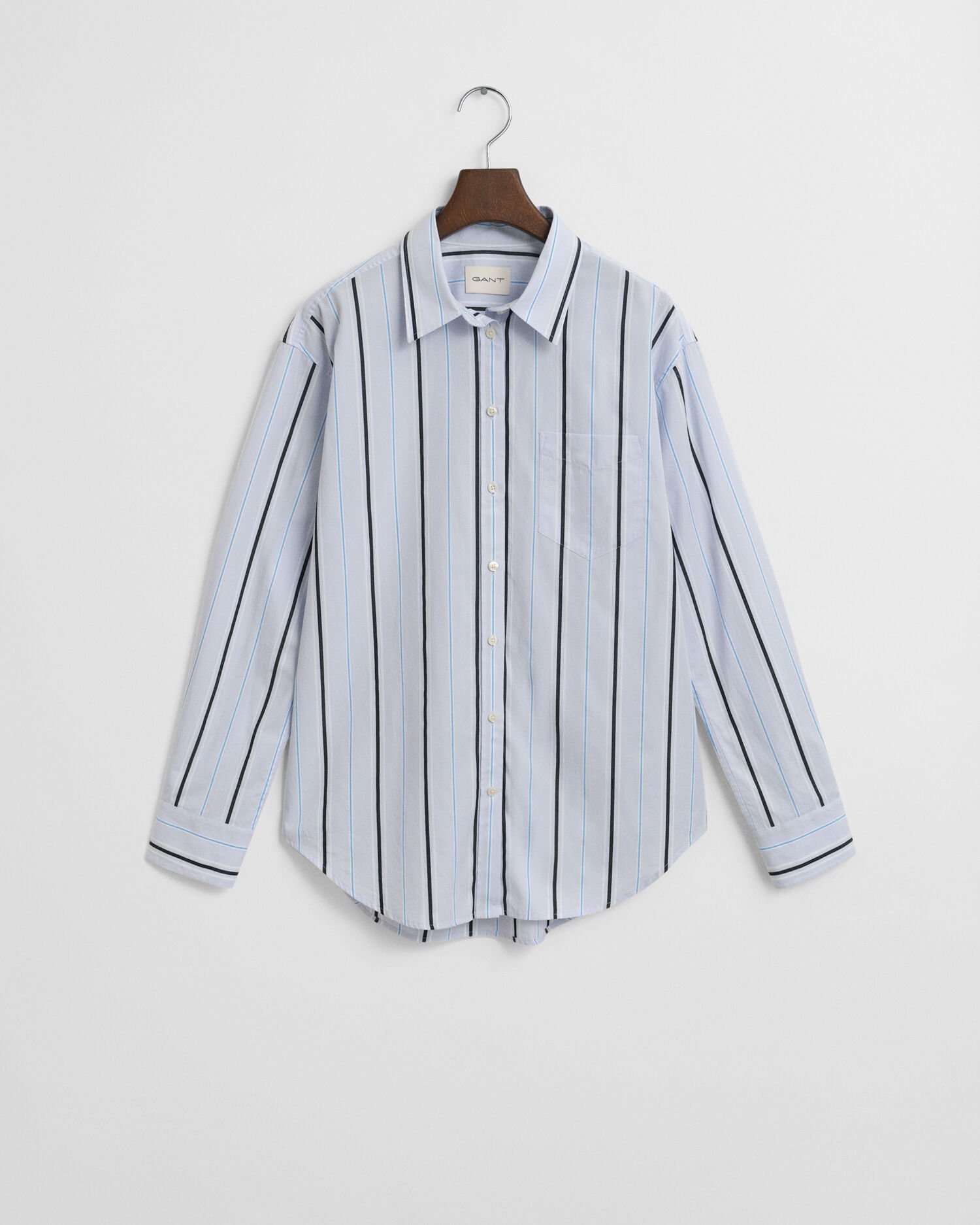 Camisa em popelina às riscas Classic relaxed fit