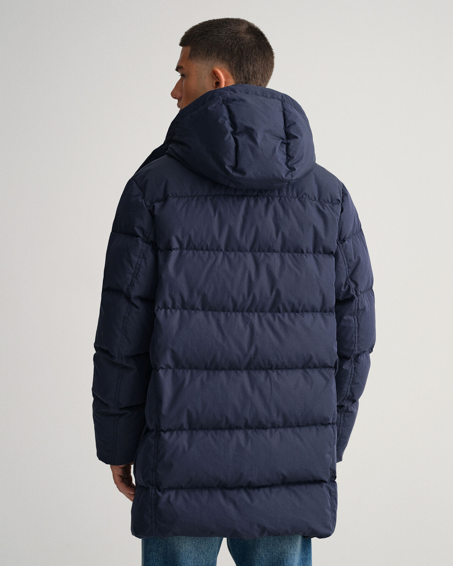 Blusão de penas comprido Alta