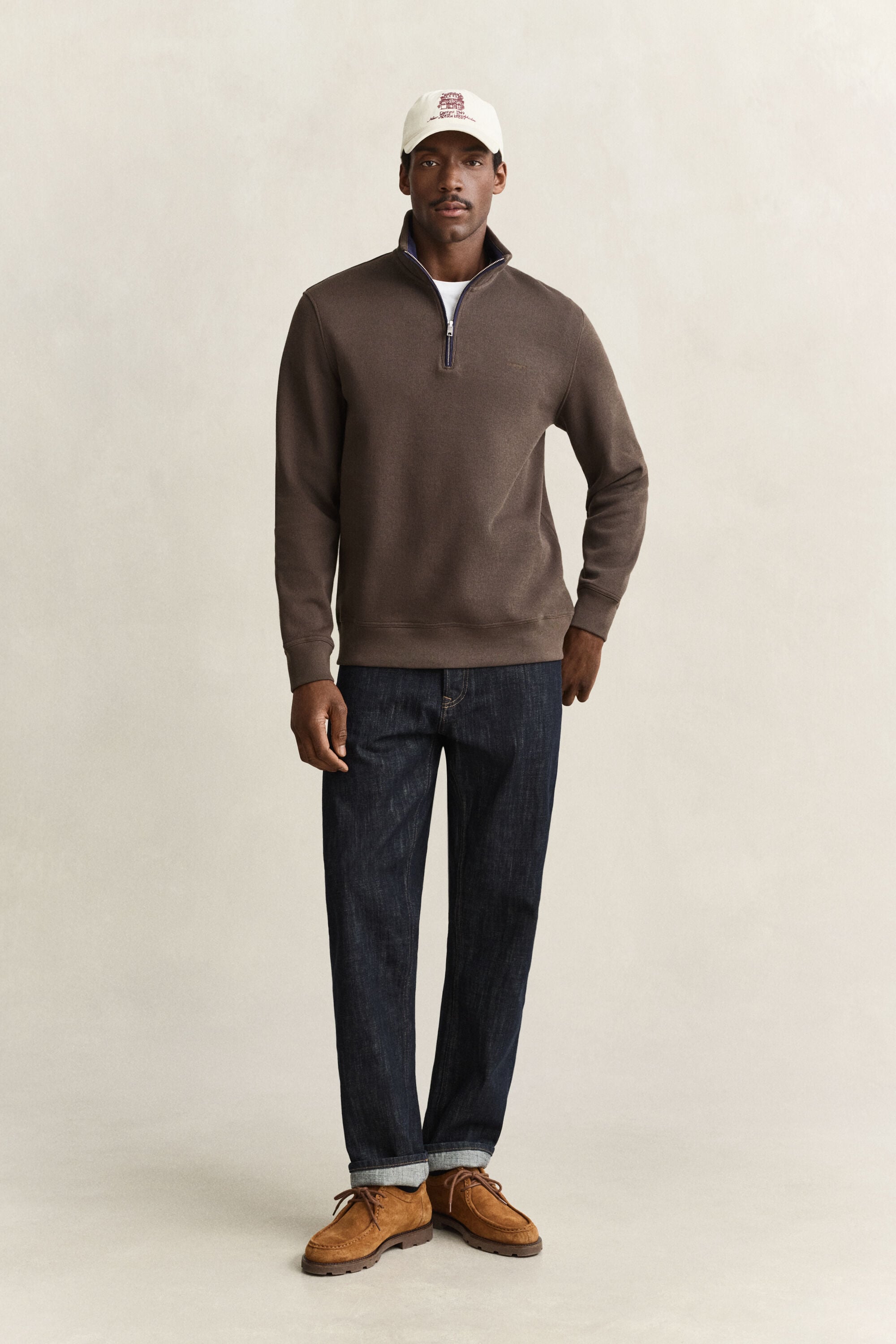 Sweatshirt com meio fecho Sacker Rib