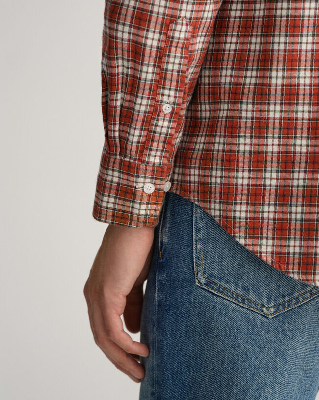 Camisa em flanela com padrão de xadrez regular fit