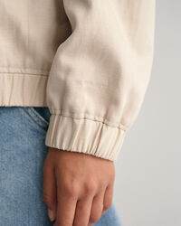 Casaco bomber em mistura de linho