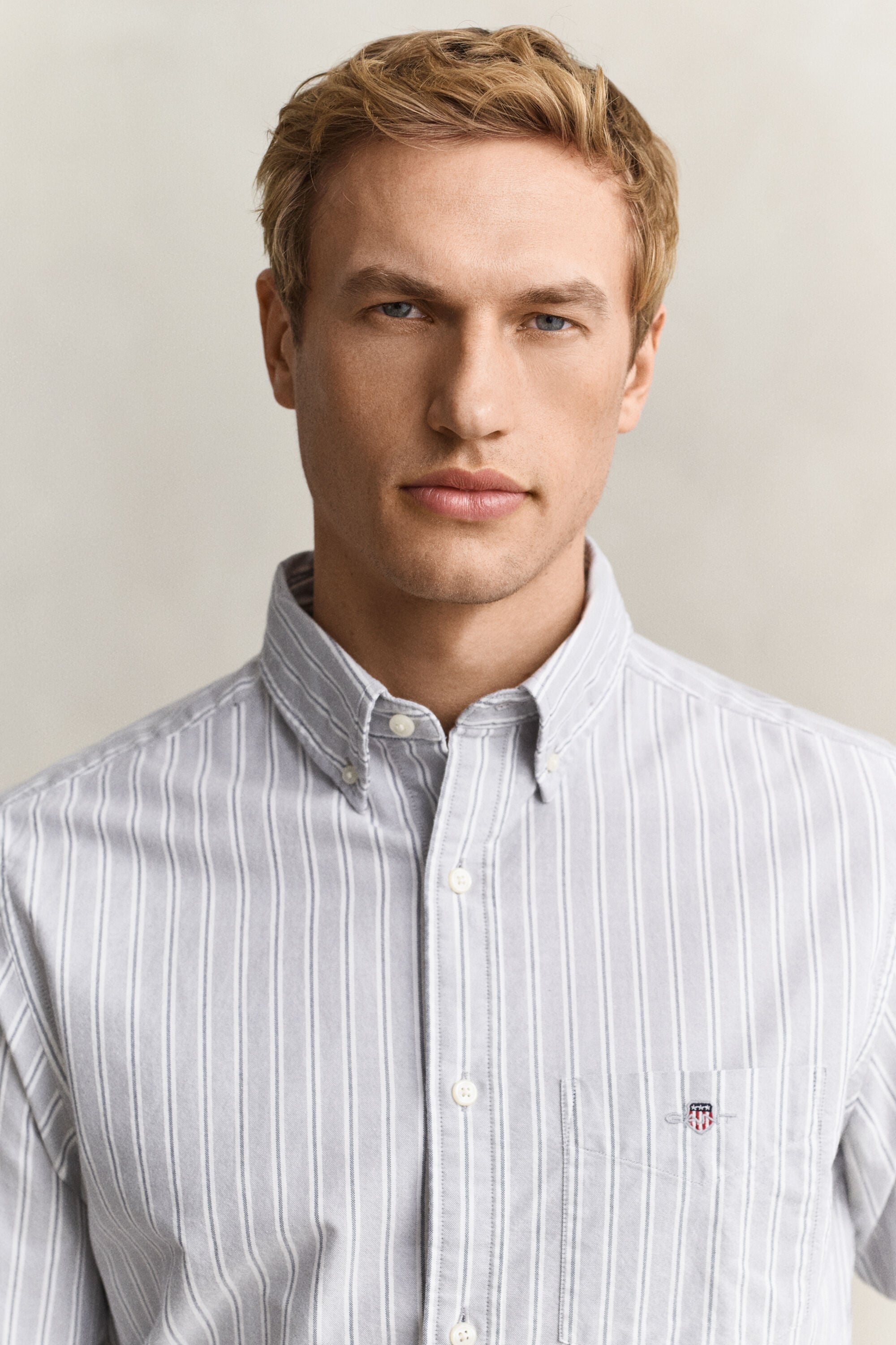 Camisa Oxford às riscas Classic