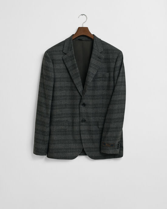 Casaco de fato com padrão de xadrez Glen slim fit