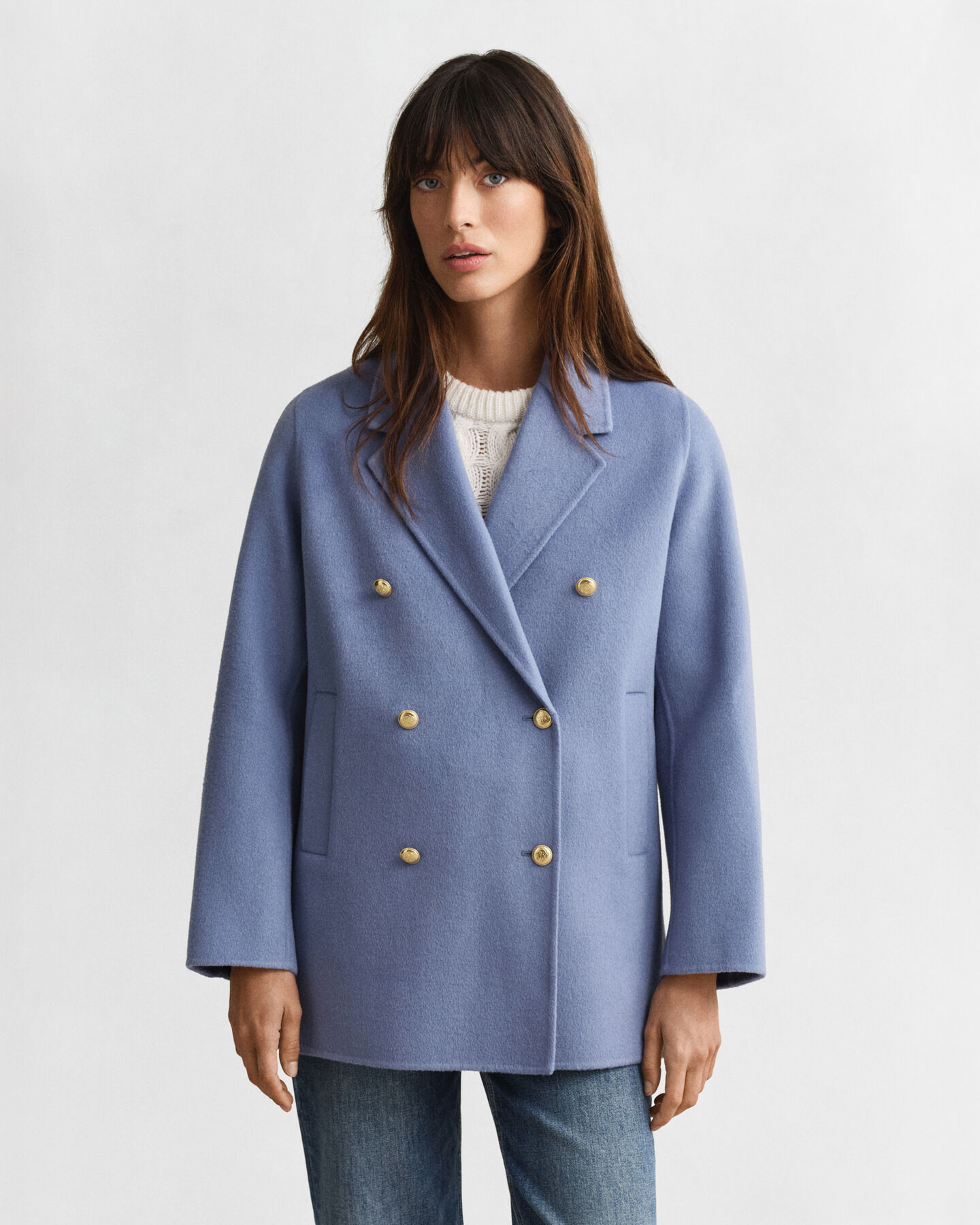 Casaco de marinheiro com detalhes cosidos à mão