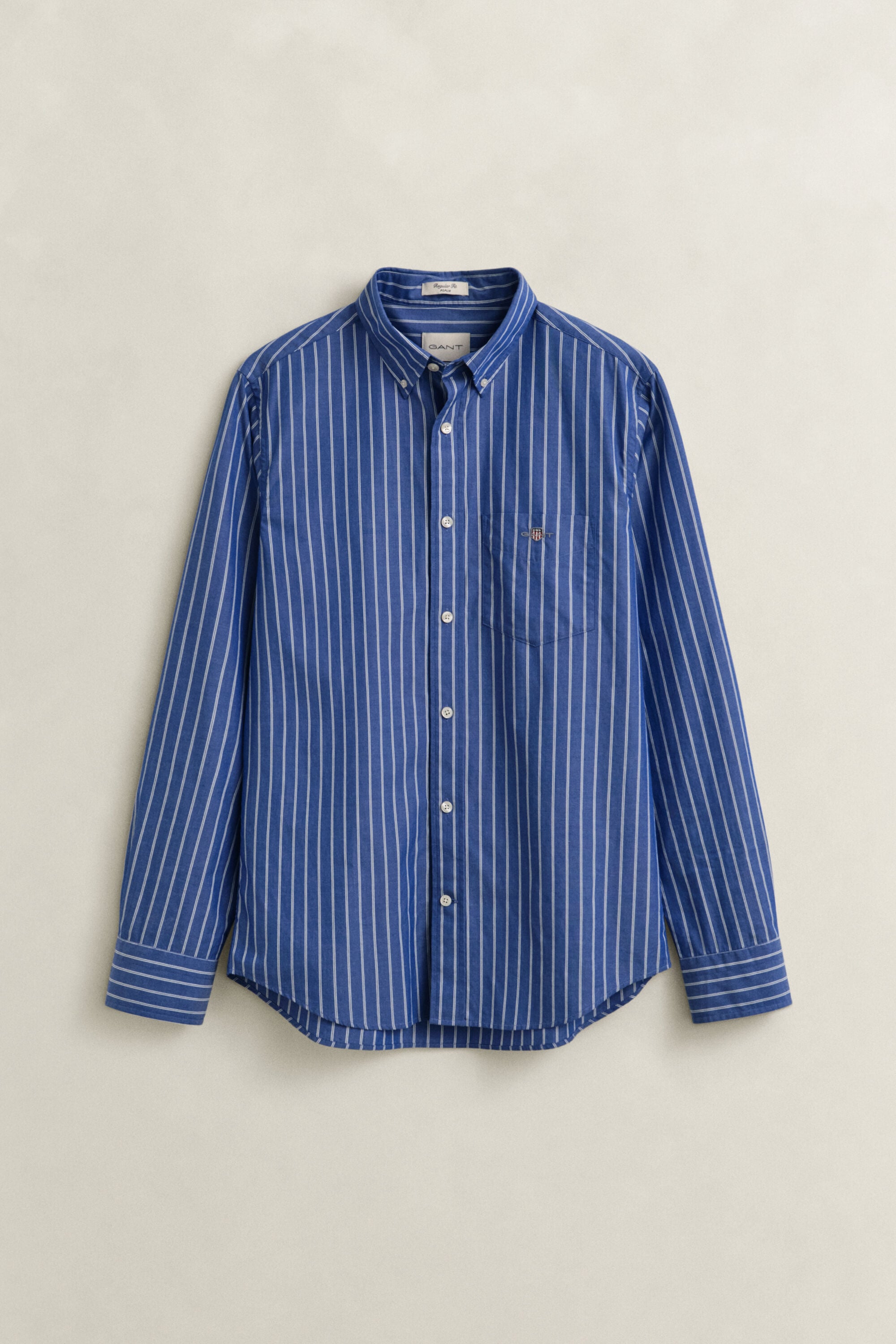 Camisa em popelina às riscas Classic