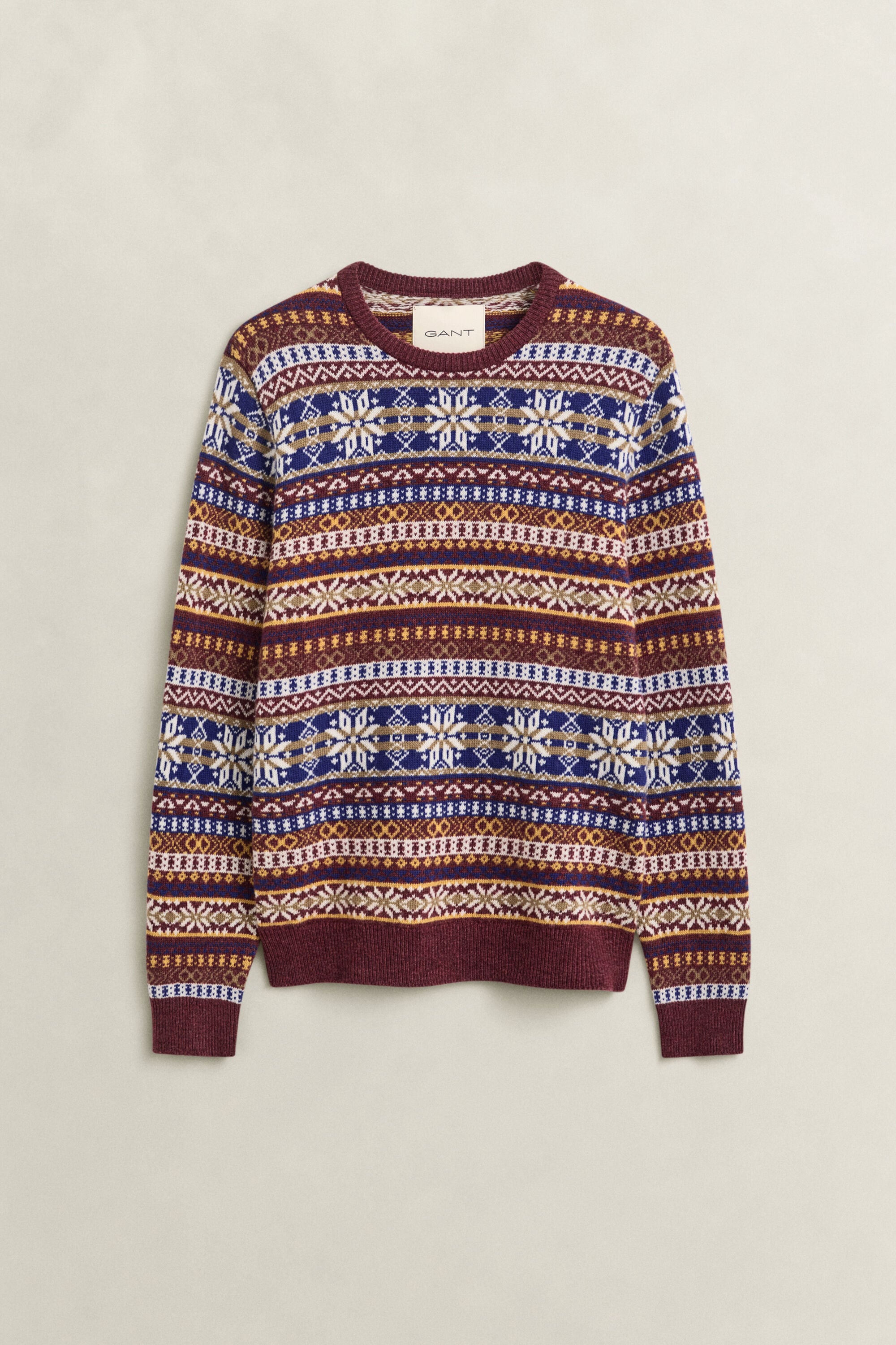 Camisola de malha com decote redondo Fair Isle