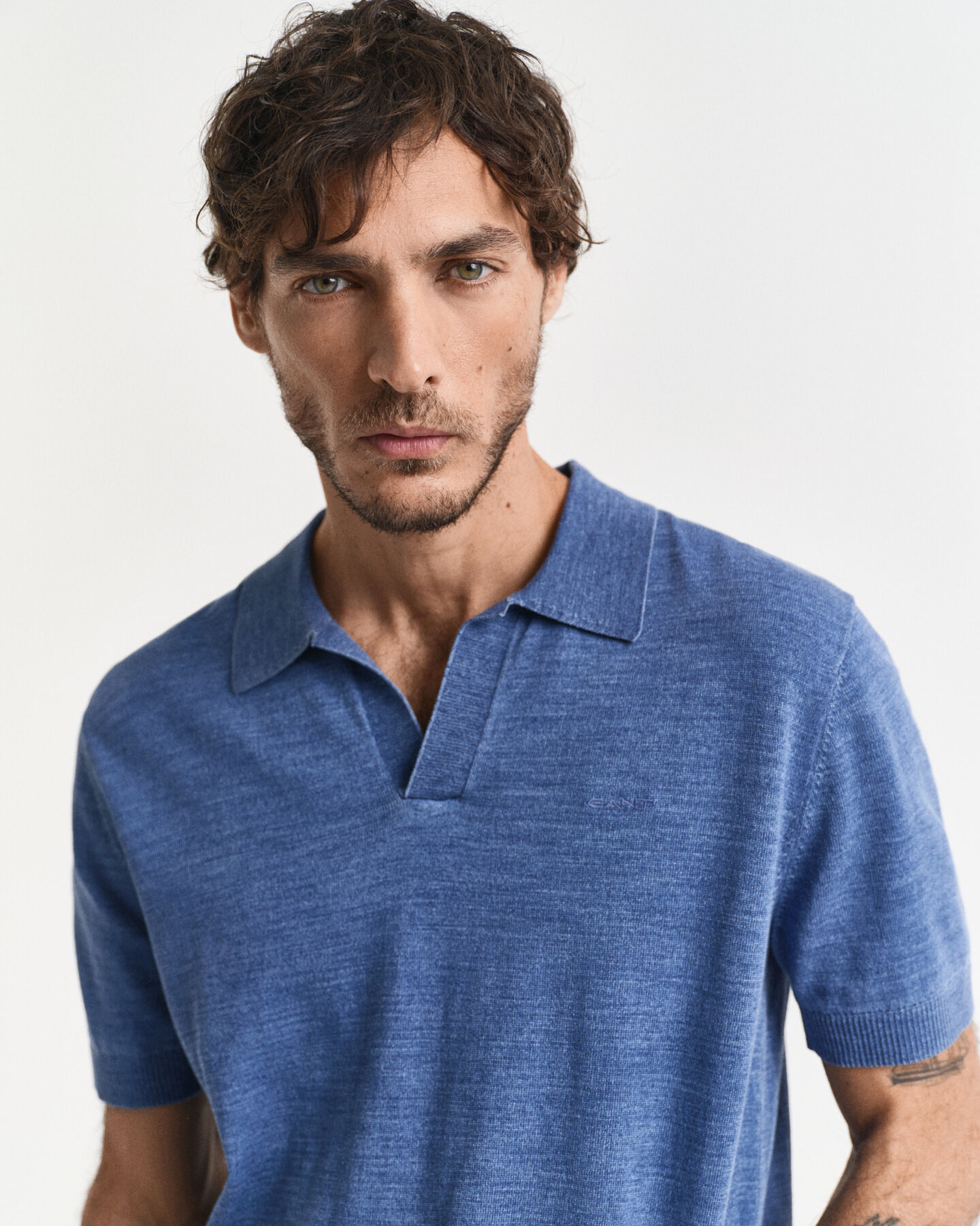 Camisola de malha estilo polo com manga curta Sunfaded