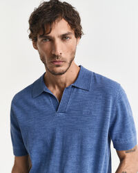 Camisola de malha estilo polo com manga curta Sunfaded