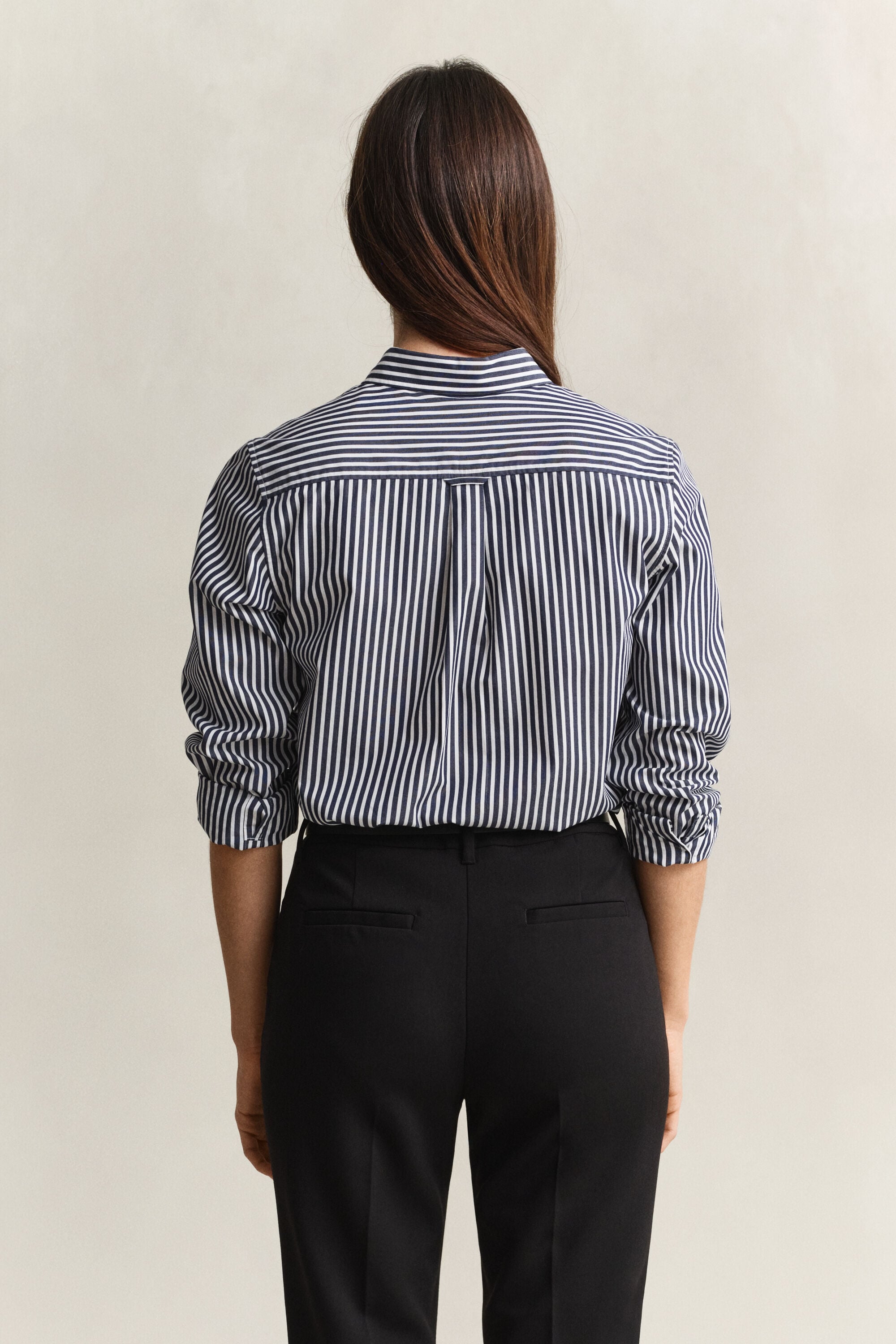 Camisa em popelina às riscas Classic regular fit