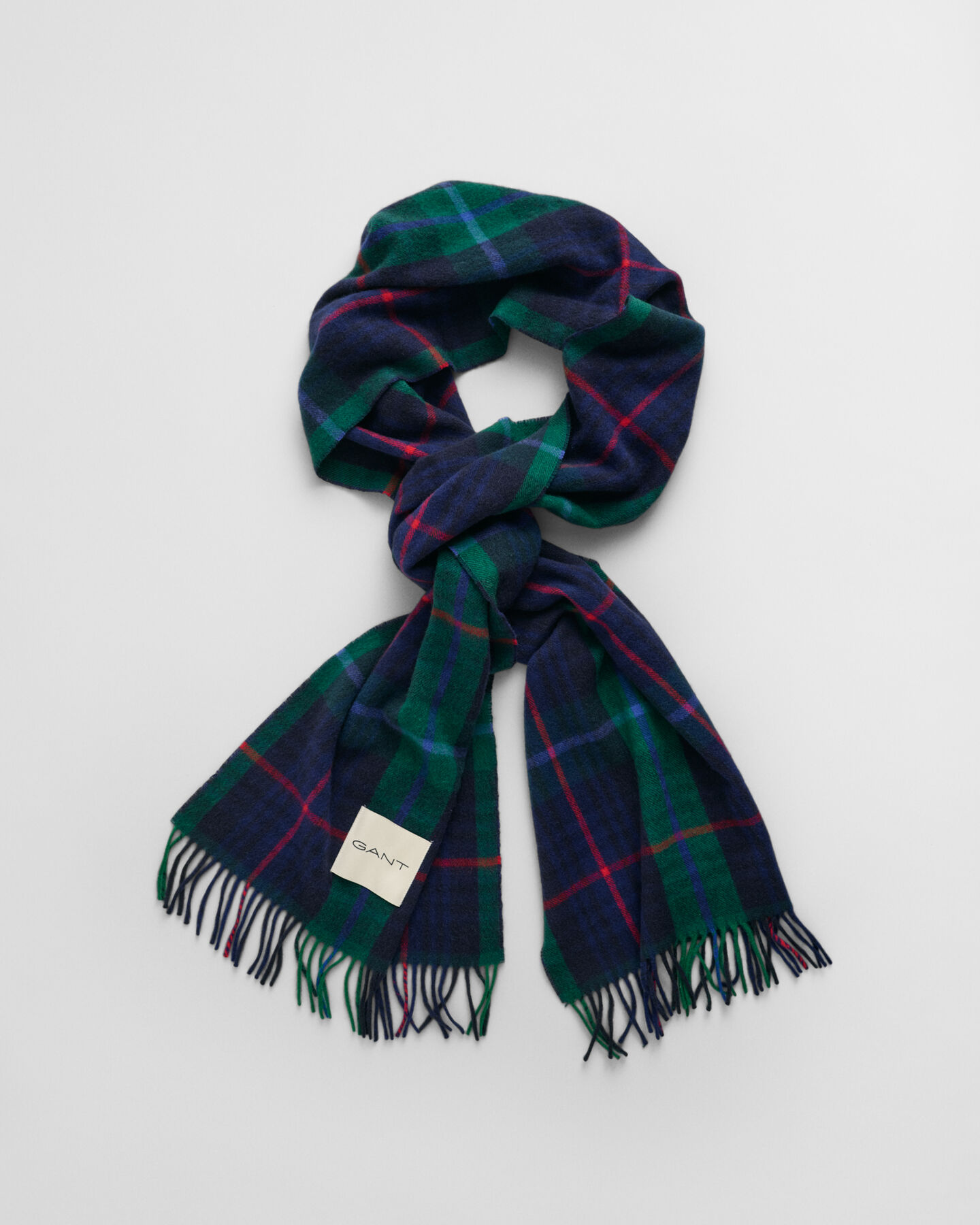 Cachecol em mistura de caxemira com padrão de xadrez