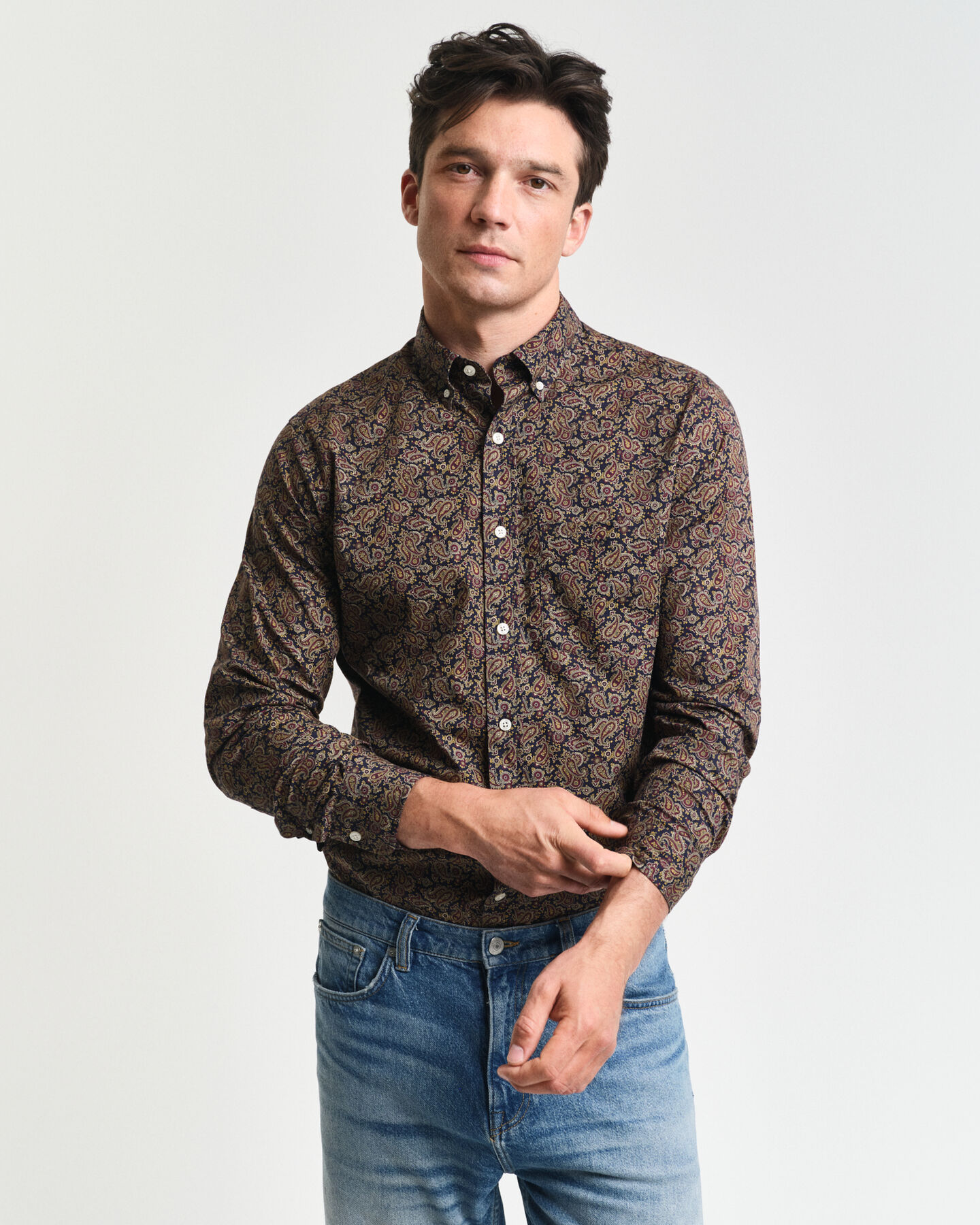 Camisa estampada com padrão Paisley regular fit
