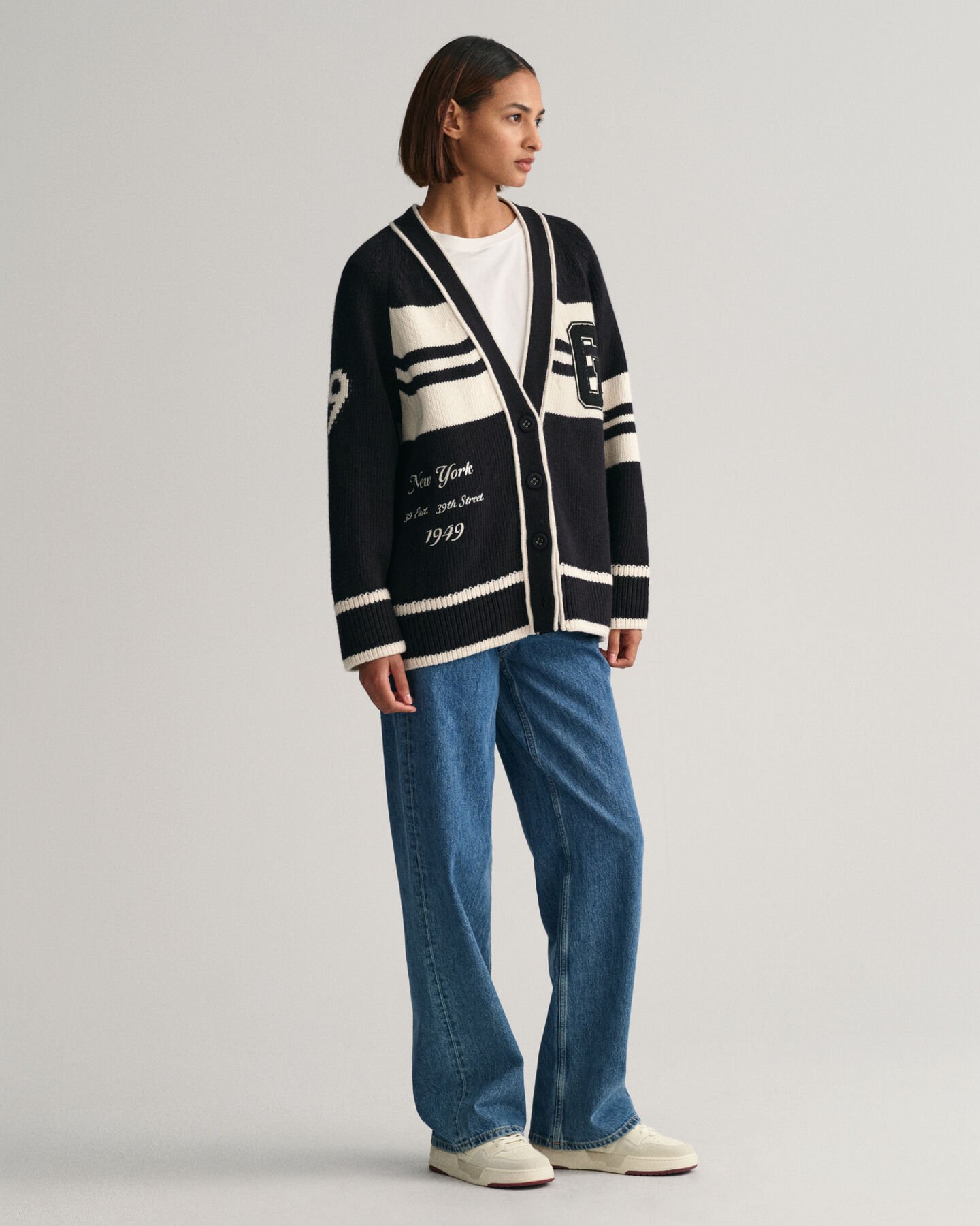 Casaco de malha com decote em V GANT Varsity