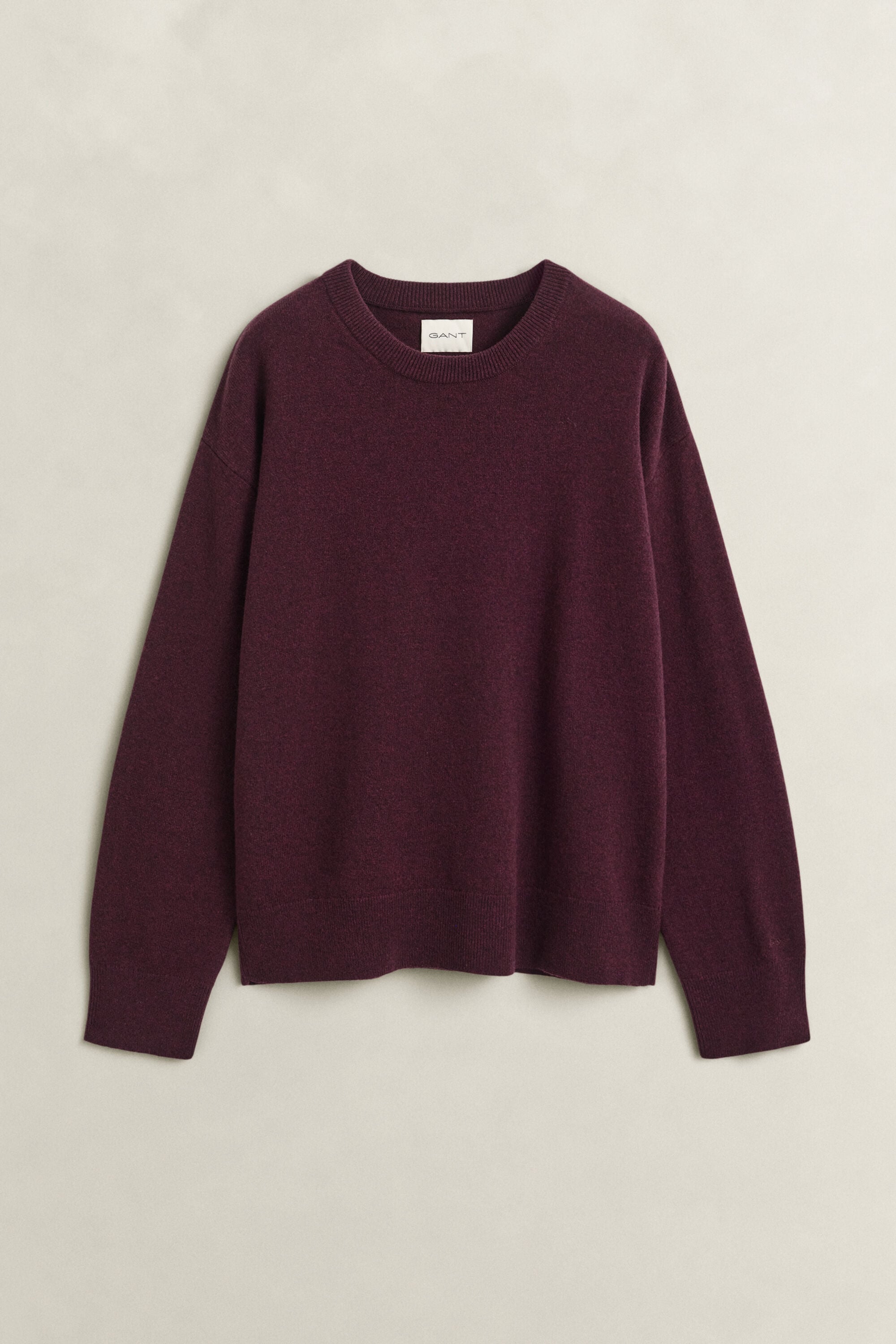 Camisola de malha com decote redondo em lã extrafina