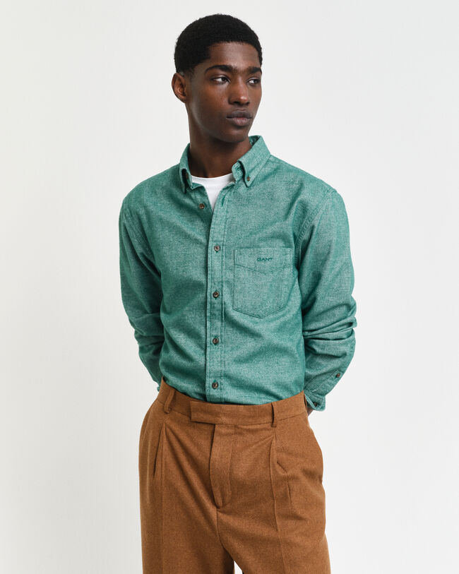 Camisa de flanela com padr&atilde;o espinha de peixe regular fit