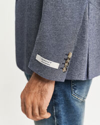 Blazer em jersey com dois tons slim fit