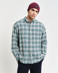 Camisa em padrão de xadrez texturizado oversized