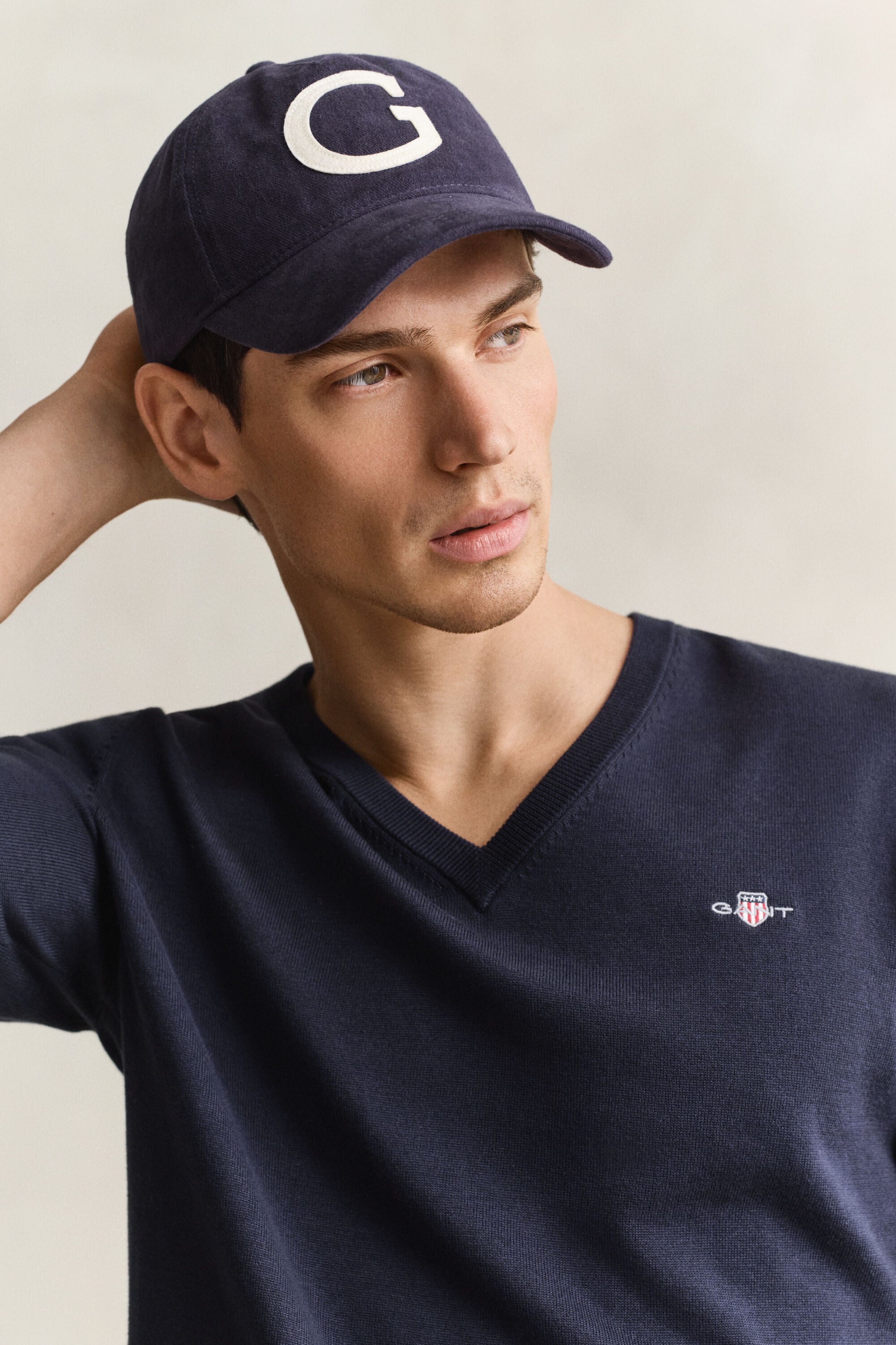 Pullover com decote em V em algodão