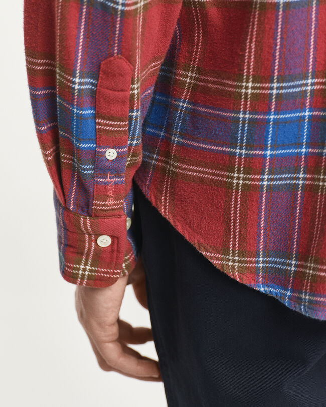 Camisa de sarja com padrão axadrezado relaxed fit