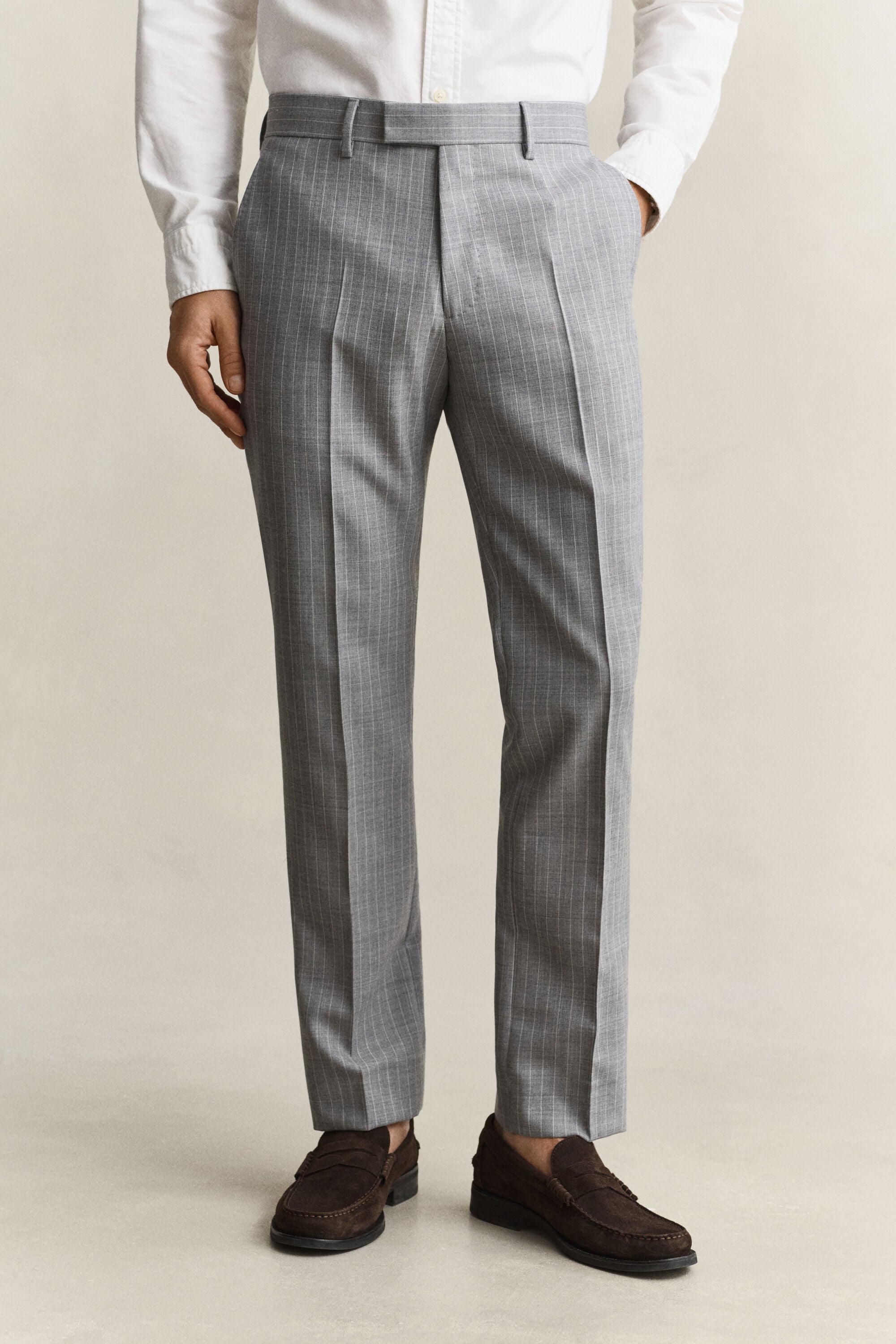 Calças de fato com padrão Pinstripe