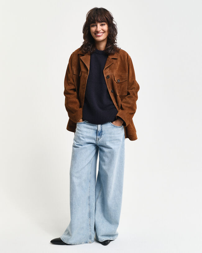 Camisola de malha com decote redondo em caxemira