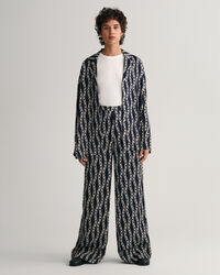 Calças de ganga com estampado Chain e perna larga