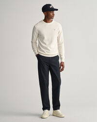 Pulover com decote redondo em l&atilde; extrafina