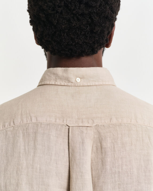 Camisa de linho tingida regular fit