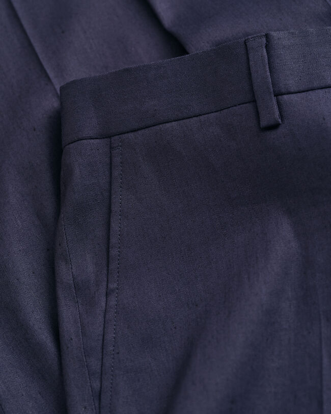 Cal&ccedil;as de fato em linho e algod&atilde;o slim fit