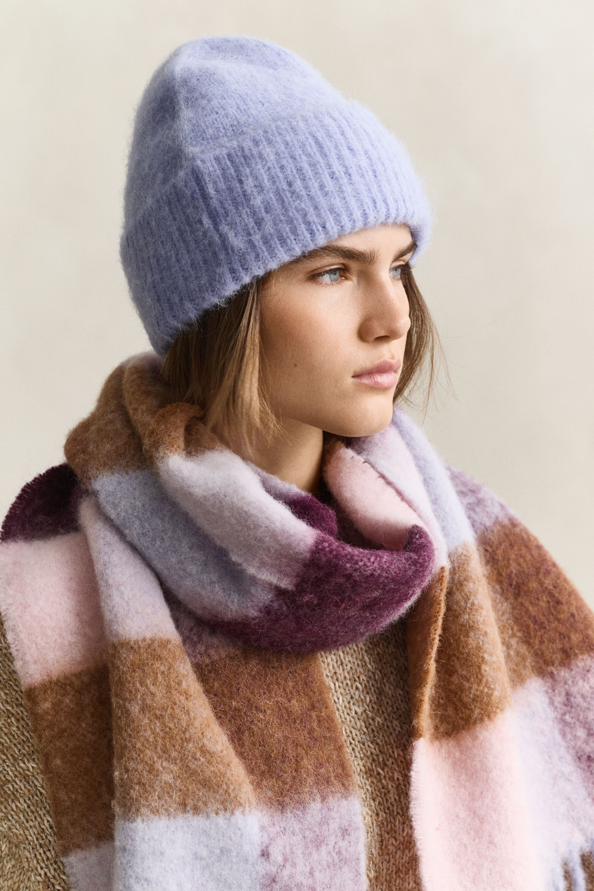 Gorro em mistura de lã com alpaca