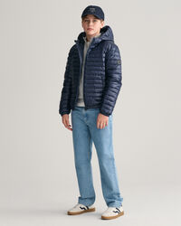 Blus&atilde;o de penas acolchoado leve e brilhante Teens