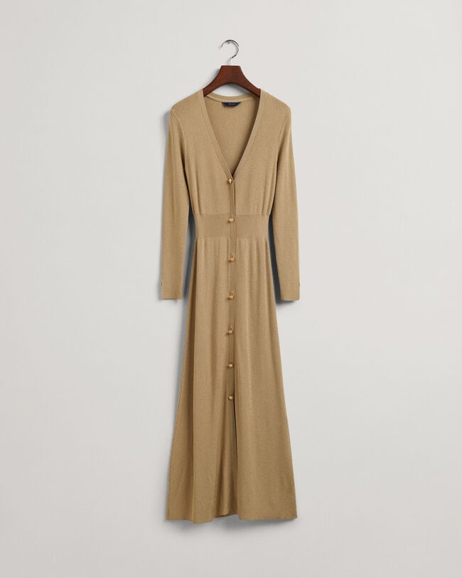 Vestido estilo casaco de malha canelada