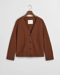 Casaco de malha com decote em V Herringbone