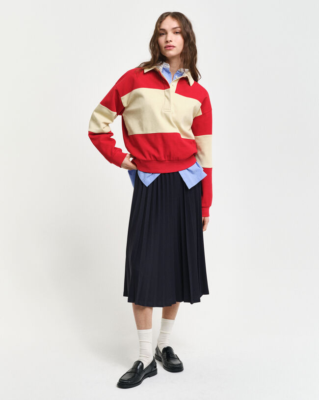 Rugger em algodão piqué com bloco de cor texturizado