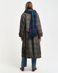 Gabardina em lã com padrão de xadrez