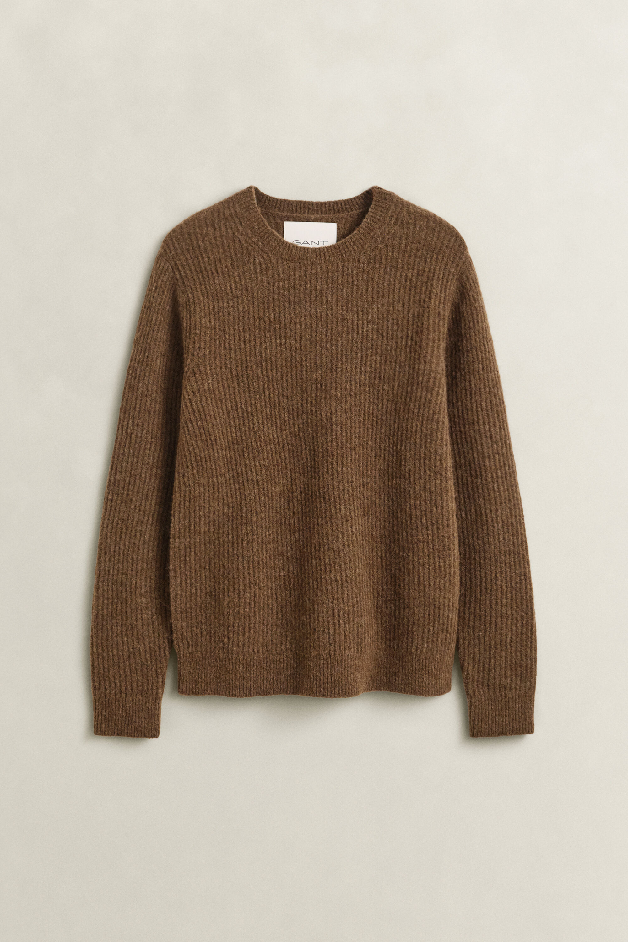 Camisola de malha com decote redondo em mistura de lã de alpaca