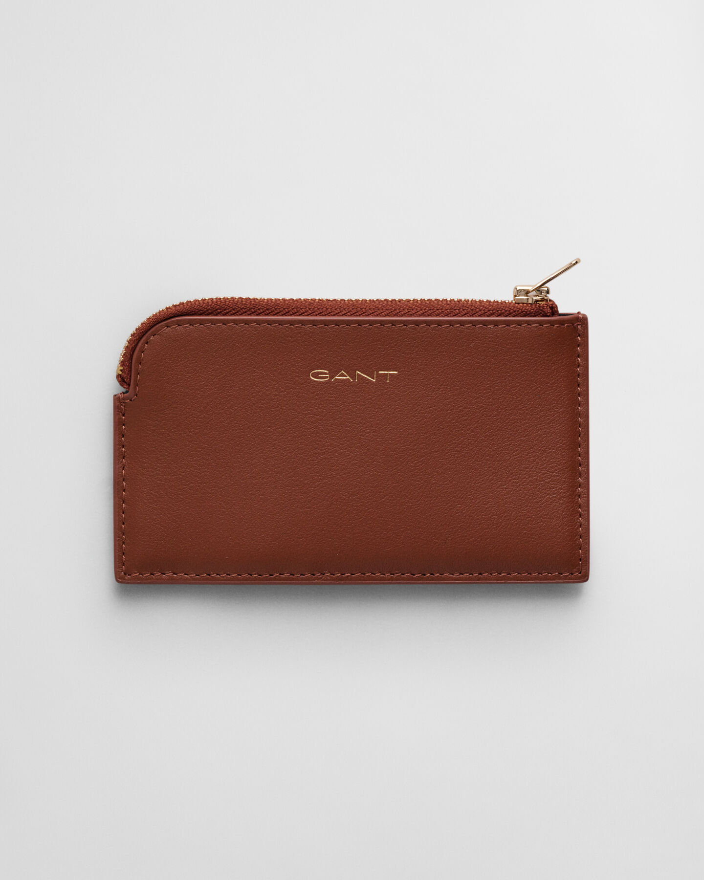 Porta-cartões em pele com fecho de correr