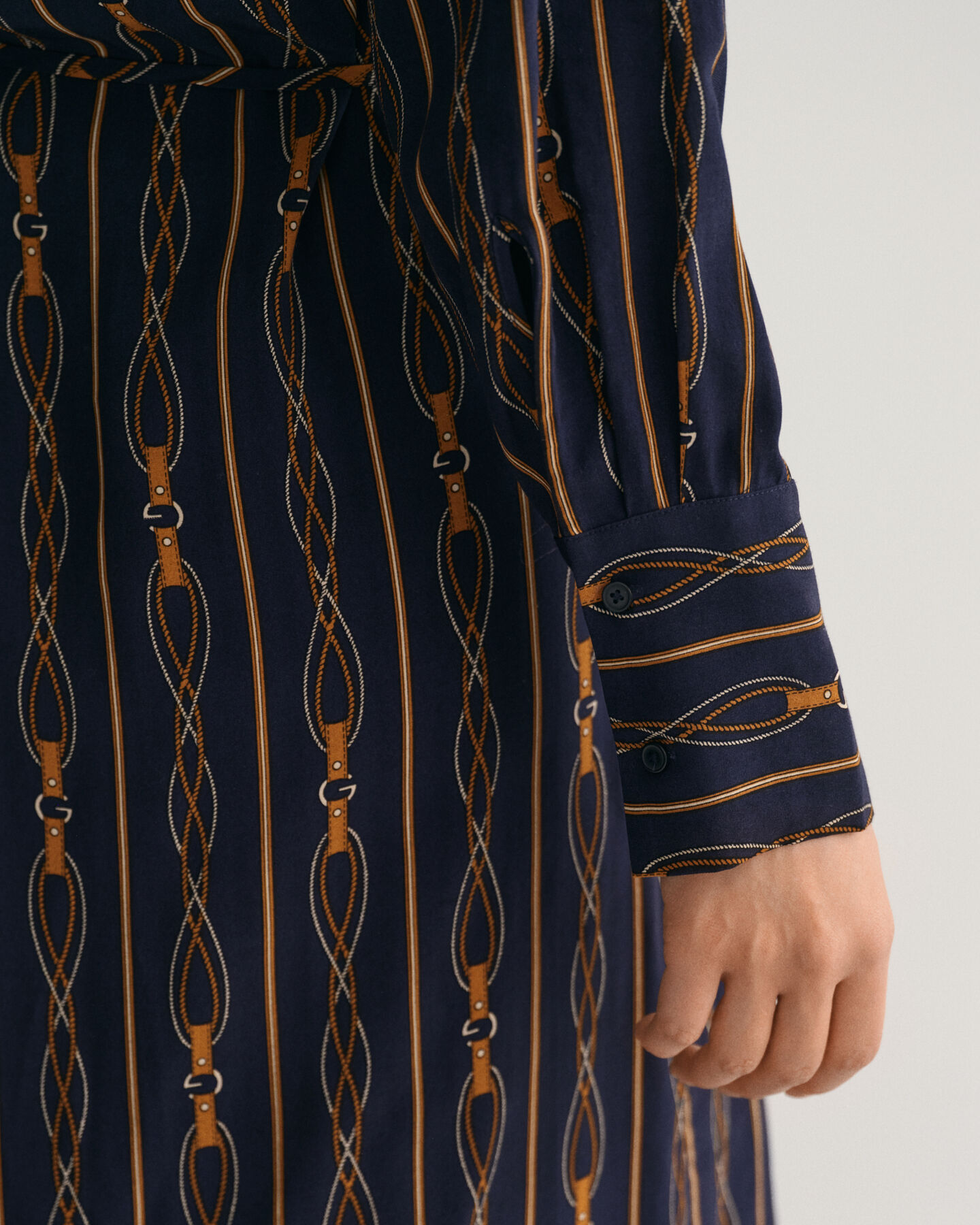 Vestido de trespasse às riscas Rope regular fit