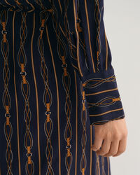 Vestido de trespasse às riscas Rope regular fit