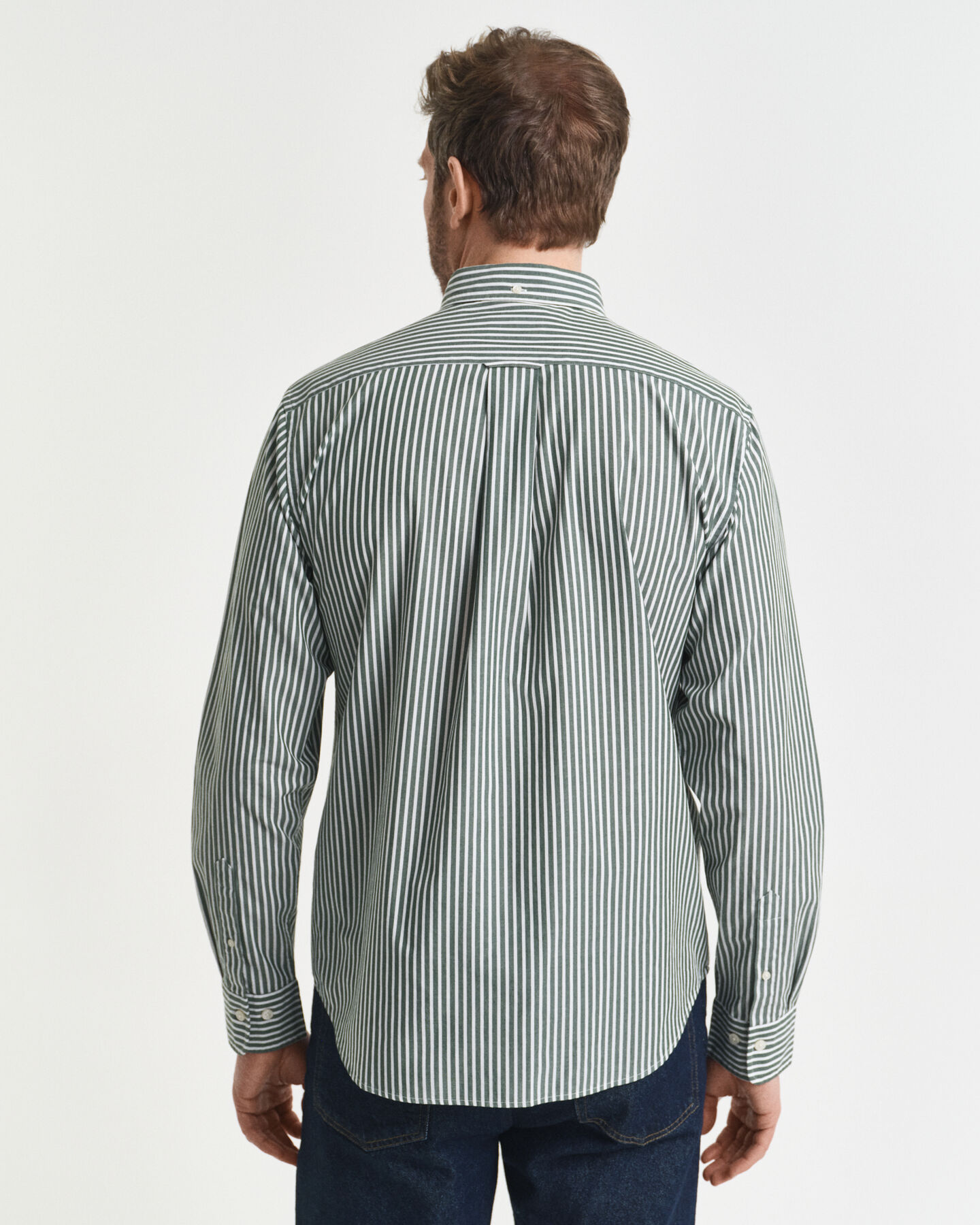 Camisa em popelina às riscas Classic regular fit