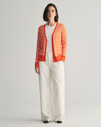 Casaco de malha fina &agrave;s riscas