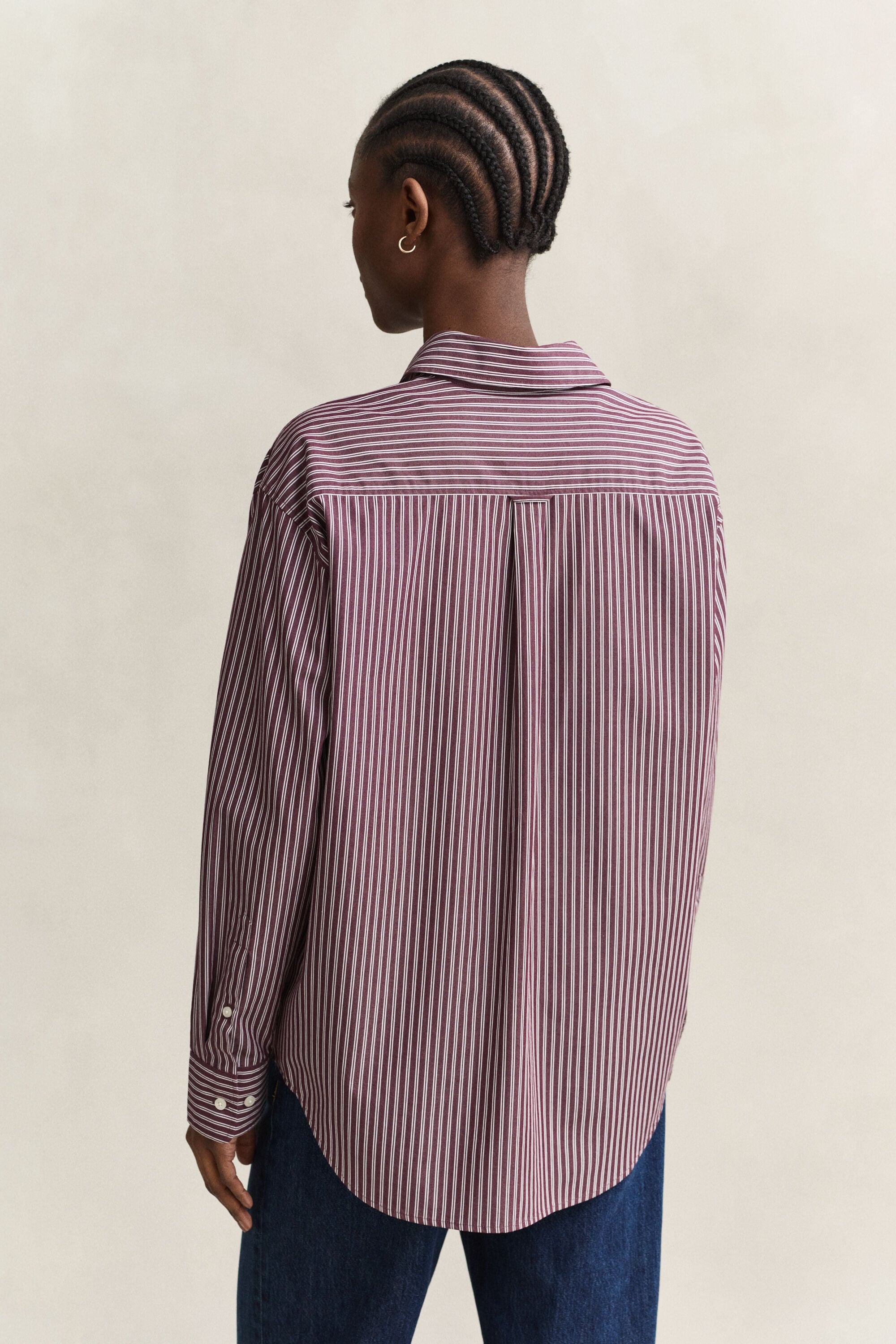 Camisa em popelina às riscas Classic relaxed fit