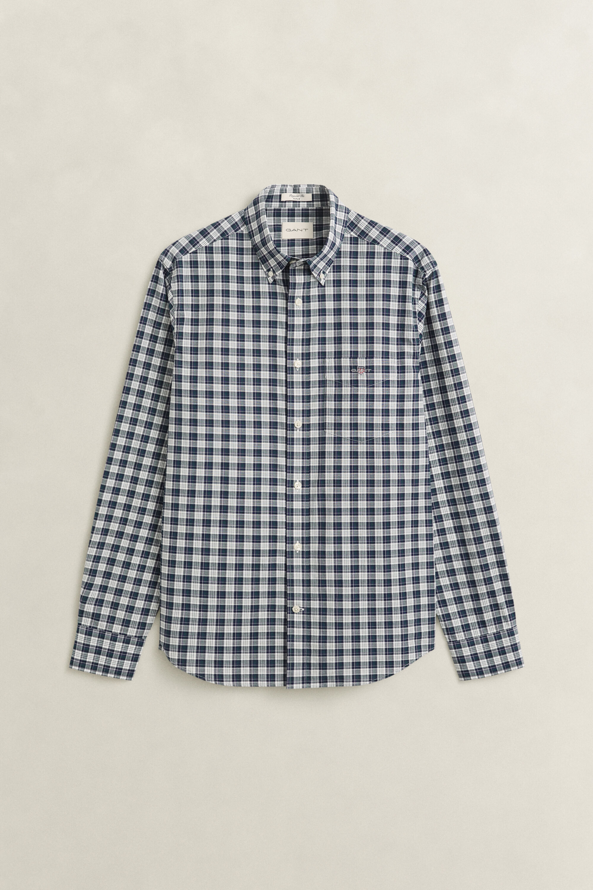 Camisa de popelina com padrão de xadrez