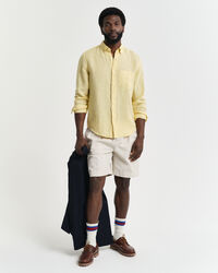 Camisa de linho tingida regular fit