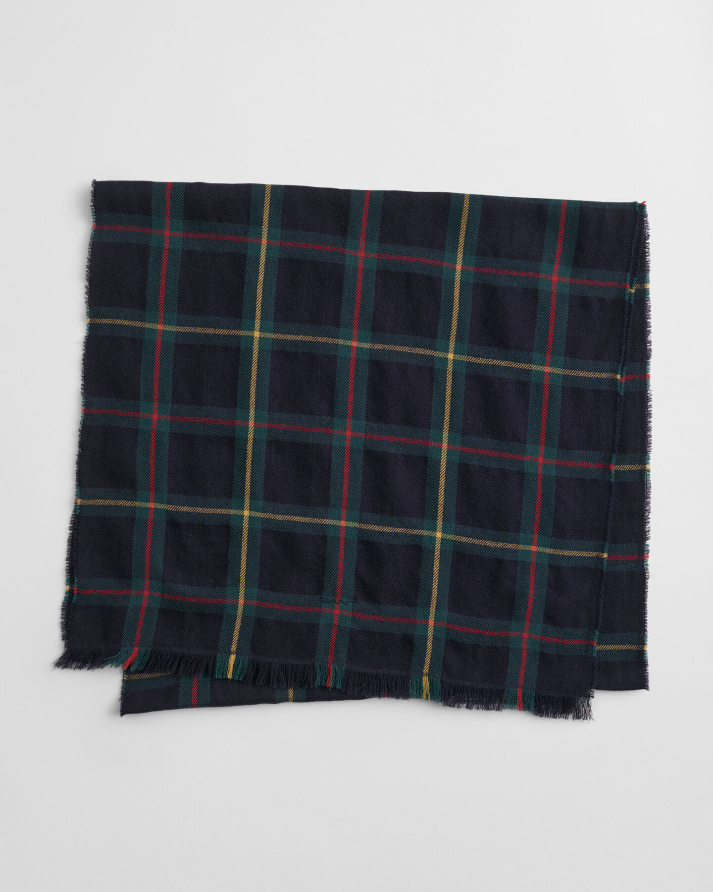 Cachecol em lã de merino com padrão de xadrez