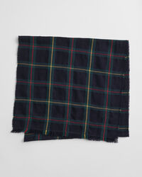 Cachecol em lã de merino com padrão de xadrez