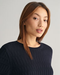 Pulover de malha com decote redondo de manga curta Textured