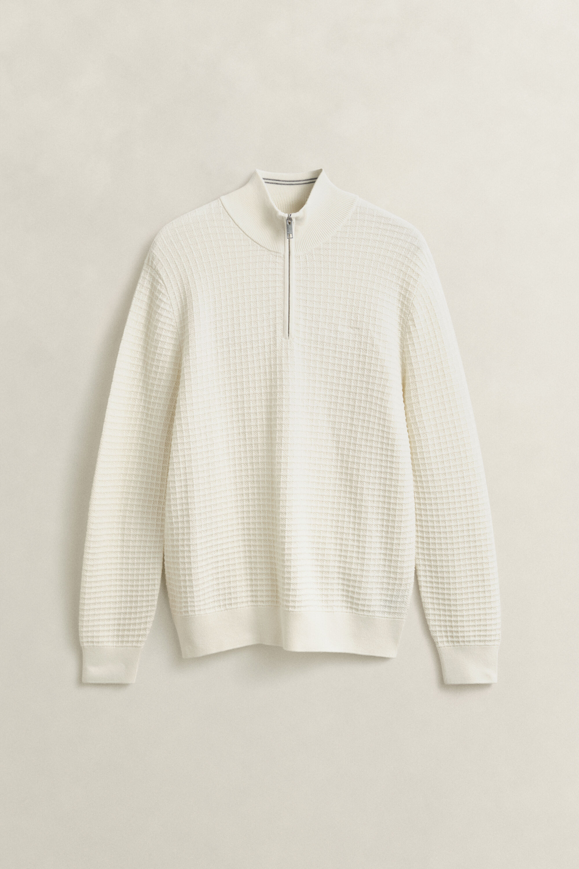 Sweatshirt de malha com meio fecho Textured