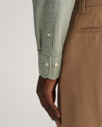 Camisa de linho e algod&atilde;o regular fit