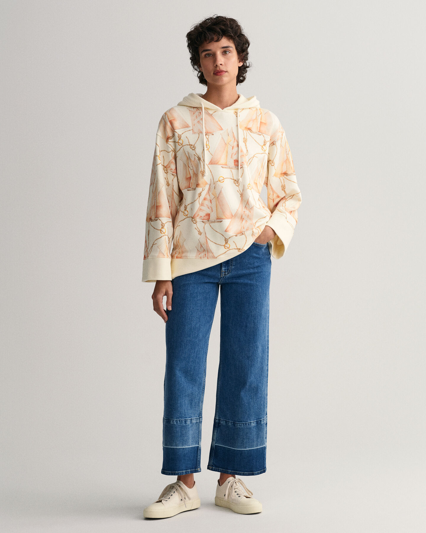 Sweatshirt com capuz e estampado Sailing