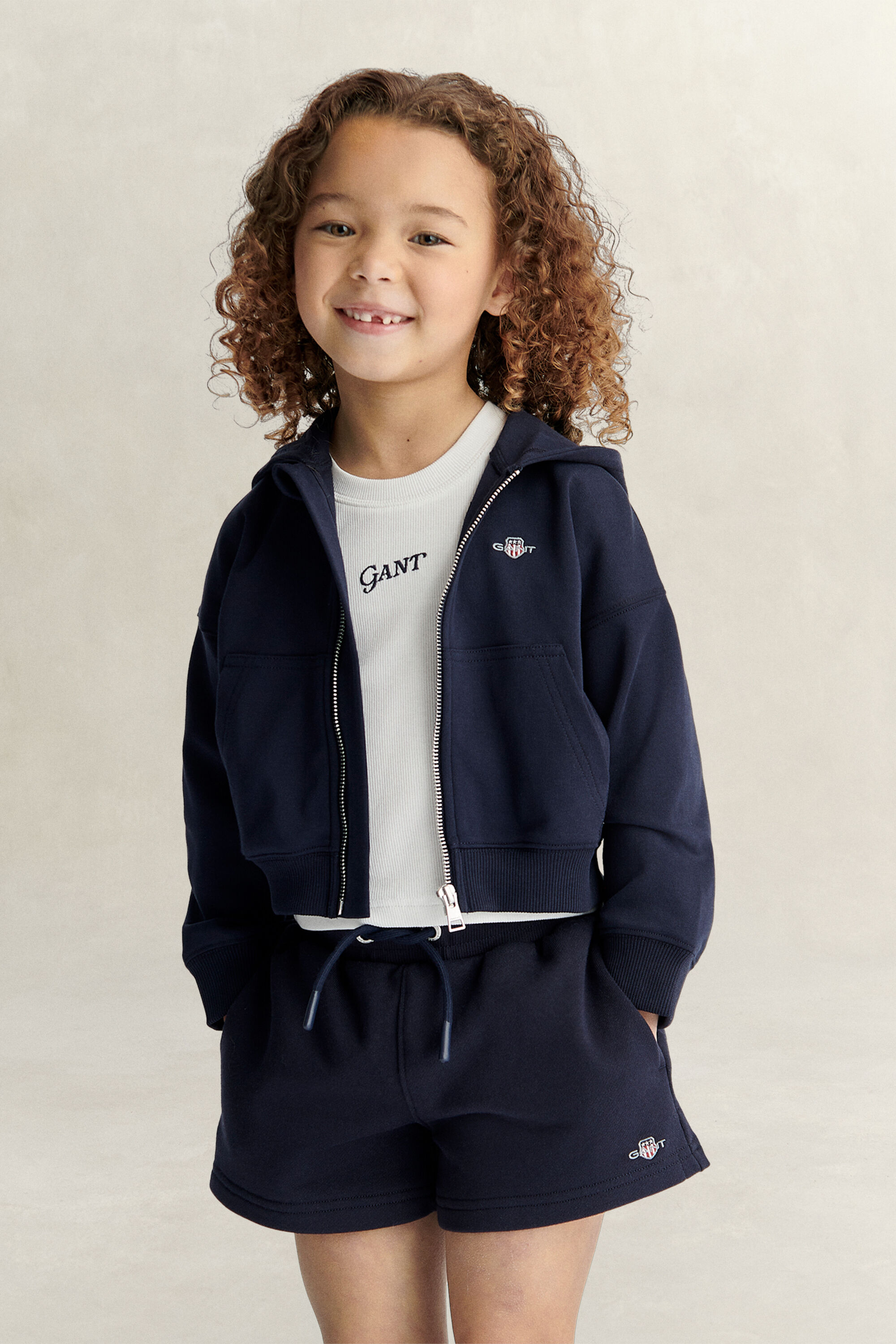 Sweatshirt com capuz e fecho curta Shield Girls